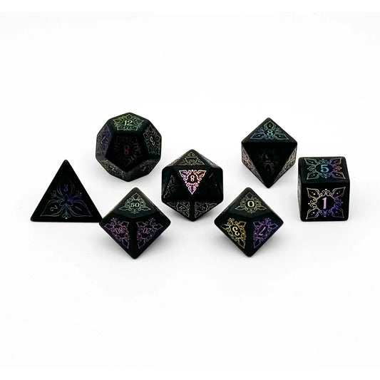 Feyweave - Raised Obsidian Holographic Dice