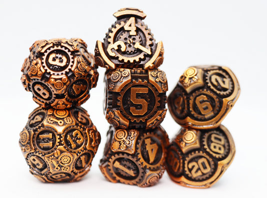 Airship Gears: Hydro Hybrid - Metal RPG Dice Set