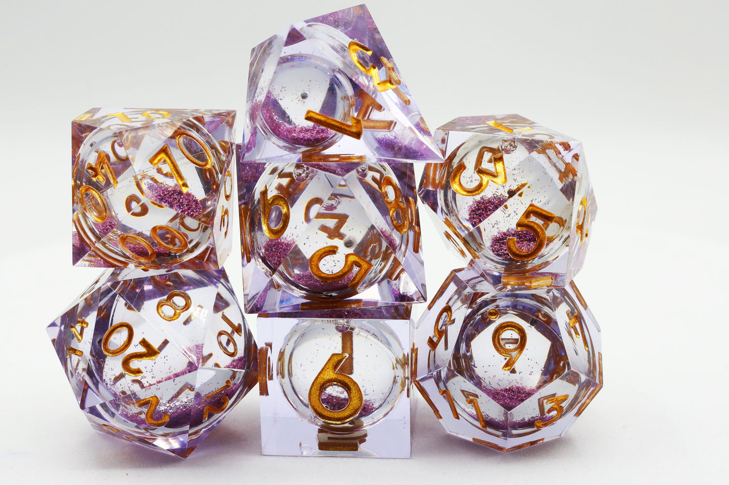 Sharp Edge Liquid Core RPG Dice Set - Purple