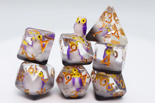 Purple Owl RPG Dice Set